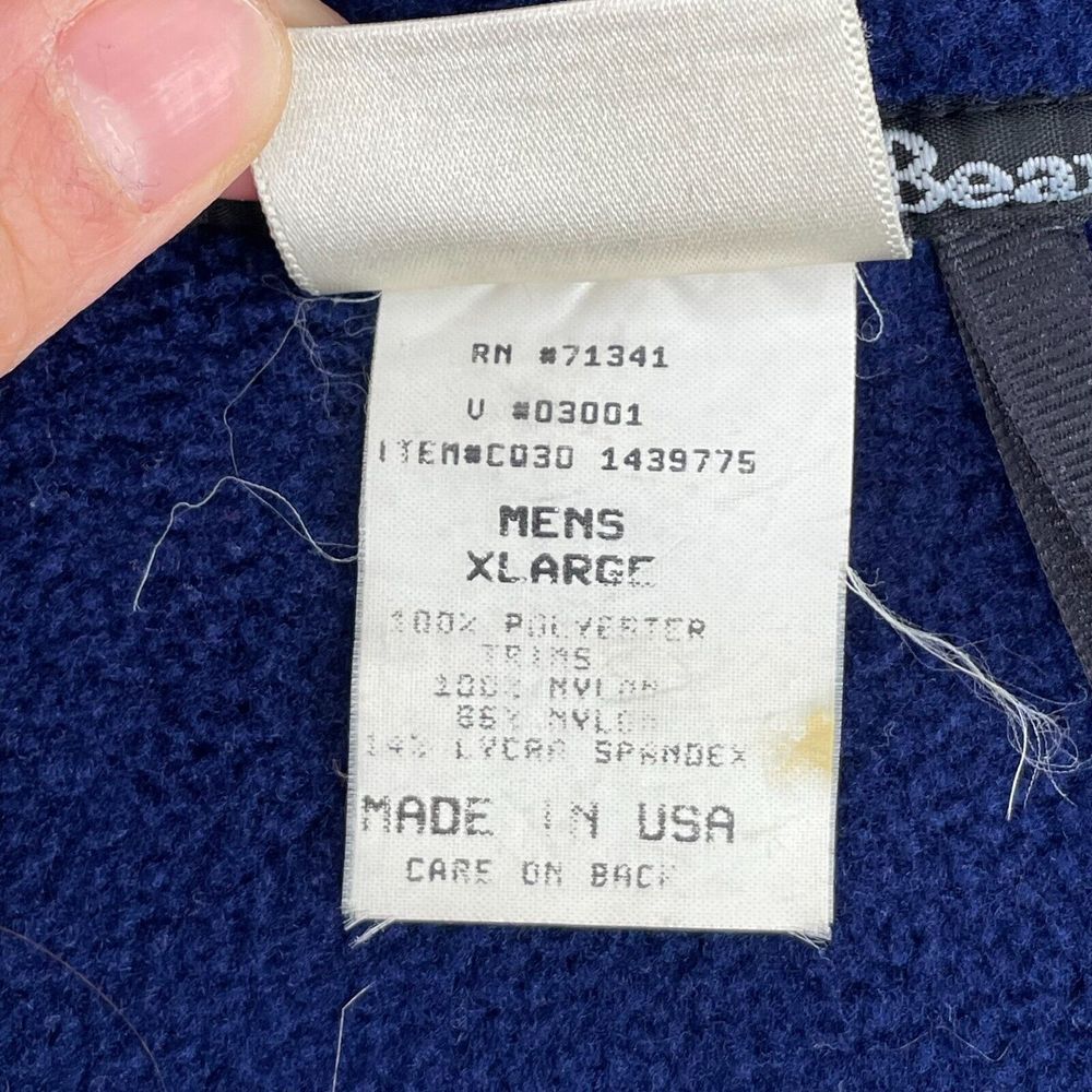 Vintage LL Bean Mountain Deep Pile Fleece Jacket Blue Men XL Full Zip 90's Logo‎ - Picture 3 of 12